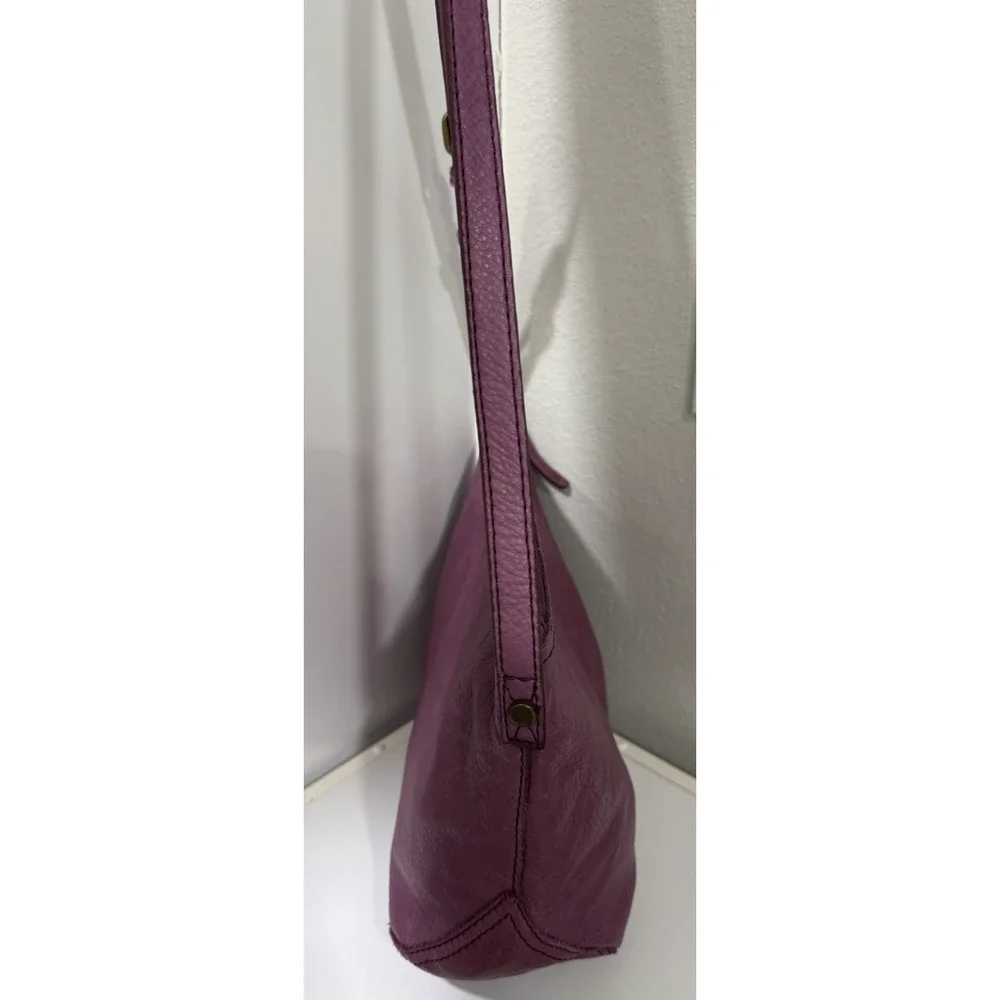 American Leather Co Plum Satchel Shoulder Bag Handbag Purse Purple
